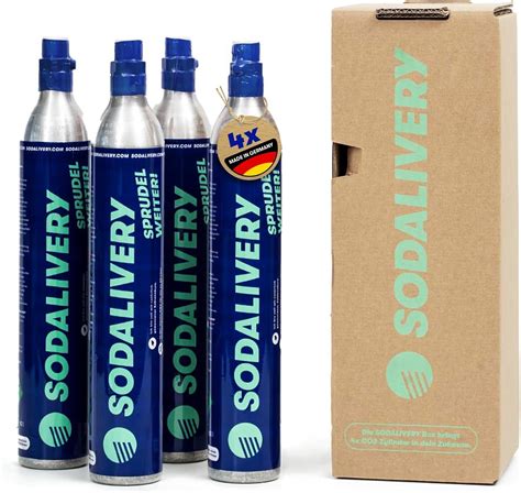 sodalivery|Amazon.com: Pack of 4 SODALIVERY CO2 Cylinders 425g/60l